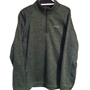 Eddie Bauer Green Heather Fleece Quater Zip Pullover Sweater XL